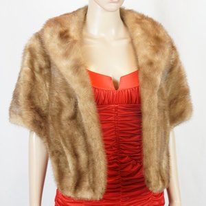 Vintage Emba Brown Mink Fur Coat Shrug Dernburg